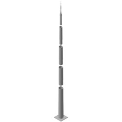 DEHN 103025 Telescopic Lightning Protection Mast W/Flange 15mm Round Conductor 57mm W 600mm H Steel