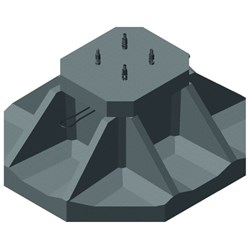 DEHN 103030 Bucket Foundation 2000mm 1800mm W 850mm D 2000mm H M24 x 4mm C50/60 Concrete