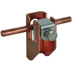 DEHN 277237 Strip Holder W/Pressure Pipe M8 x 25mm Screw 5mm W 3mm D 6mm H Copper