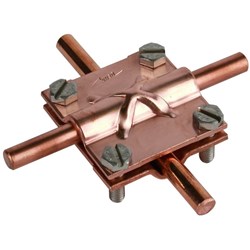 DEHN 314307 Cross Unit M6 x 20mm Screw 50mm W 2.5mm D 50mm H Copper