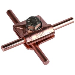 DEHN 390557 MV Clamp W/Hex Screw and Spring Washer 8mm M10 x 30mm Screw Copper