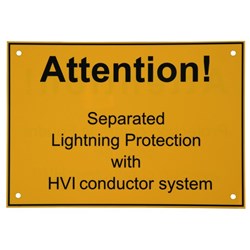 DEHN 480598 Instruction Plate 270mm 180mm 300mm W 1mm D 210mm H Plastic