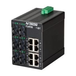 Red Lion 714FX6-ST Managed Industrial Ethernet Switch 8 x 10/100 Base-TX RJ45 6 x 100 Base-FX -Port 10-49VDC
