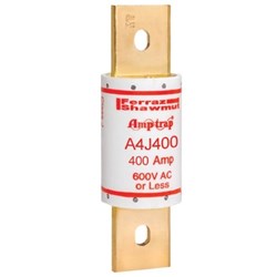 Mersen A4J400 Power Fuse 400A 600/300VAC/DC Class J 2.12 in Dia x 7.13 in L 200kA Fast Acting