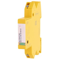 DEHN BCOCL2HC10A24 Compact Combined Arrester 5kA 20kA 31.8VAC 2Hz Push-In 9mm W 2mm D 10mm H Polyamide Yellow IP20