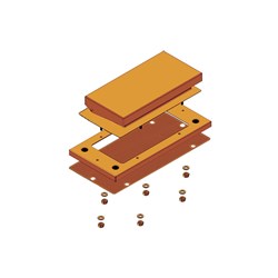 Elsteel CHAB15031A Chimney 600W 200mmL RAL2000 Orange IP43 For Techno Modular Switchboards