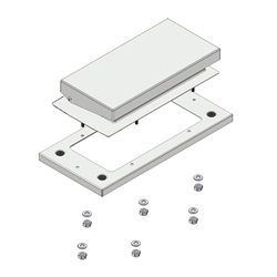 Elsteel CHAB15140 Chimney 600W 200mmL RAL7032 Grey IP54 For Techno Modular Switchboards
