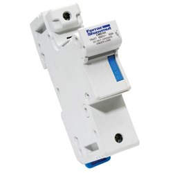 Mersen CMS141SM Compact Fuse Holder 50A 1-P 690VAC/DC DIN Rail Mount 25sq-mm Cable Entry 14mm Dia x 51mm L Fuse