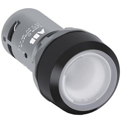 ABB CP1-12C-10 Compact Illuminated Pushbutton Flush Momentary Clear 110-130VAC/DC 1NO Screw