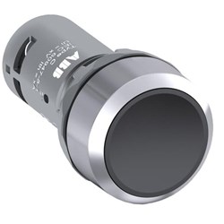 ABB CP1-30B-11 Compact Non-Illuminated Pushbutton Flush Momentary Black Chrome Metal Bezel 1NO+1NC Screw