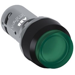 ABB CP4-13G-10 Compact Illuminated Pushbutton Extended Maintained Green 230VAC/DC 1NO Screw