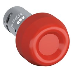 ABB CP6-10R-20 Compact Non-Illuminated Heavy Duty Pushbutton Momentary Red Silicone Rubber Cap 2NO Screw