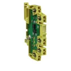 DEHN DCORKD524 Surge Protective Block 10A 24V Spring Clamp 35mm DIN Rail Polyamide Yellow IP20
