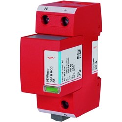 DEHN DGPM255FM Lightning Arrester 100kA 255VAC 35mm DIN Rail 73mm W 36mm D 90mm H Thermoplastic IP20