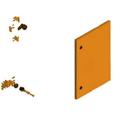 Elsteel DO23771A Enclosure Door 800W 200H 1.5mm Thick Mild Steel RAL2000 Orange