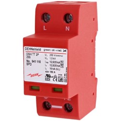 DEHN DSHTT2P255 Combined Lightning Current and Surge Arrester 25kA 2-P 255VAC Thermoplastic IP20