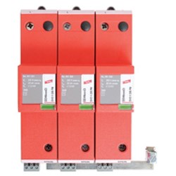 DEHN DVCI1255-TNC Combined Lightning Current and Surge Arrester 25kA 3-P 25kA 255VAC DIN Rail Mount IP20