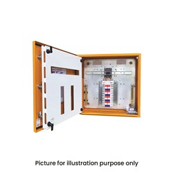 IPD E43A18CT250 Distribution Board 18-P IP43 RAL 2000 Orange Mild Steel LBS 250A 600mm H x 600mm W x 200mm D