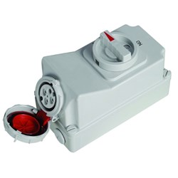 IPD EU67SS416 Switched Socket with Interlock 4 16A 400VAC/DC IP67 Polycarbonate PBT