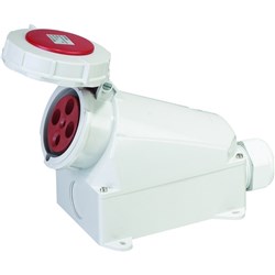 IPD EU67WS463 Wall Mounted Socket Wall Mount 4 63A 400VAC/DC IP67