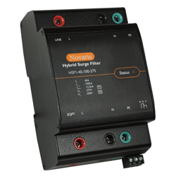 Novaris HSF1-40-100-275 Hybrid Surge Filter 12.5kA 15kA 1 PH 40A 230VAC TS35 Aluminium IP20