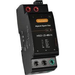 Novaris HSG1-25-480-N Hybrid Spark Gap Arrester 25kA 1 PH 250kA 230V 50Hz TS35 DIN Mount 200mm H Metal IP20