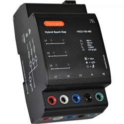 Novaris HSG1-25-480 Hybrid Spark Gap Arrester 25kA 1 PH 250kA 230V 50Hz TS35 DIN Mount 200mm H Metal IP20