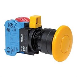 IDEC HW1B-A4F01-Y Non-Illuminated Pushbutton 40mm Mushroom Maintained Yellow 1NC