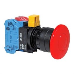 IDEC HW1B-A4F02-R Non-Illuminated Pushbutton 40mm Mushroom Maintained Red 2NC