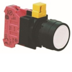 IDEC HW1B-M1F10Y-K Non-Illuminated Pushbutton 22mm Flush Momentary Yellow 1NO
