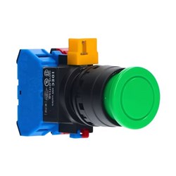 IDEC HW1B-M3F20-B Non-Illuminated Pushbutton 29mm Mushroom Momentary Black 2NO