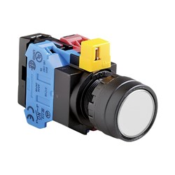 IDEC HW1L-M1F11D2W-N Illuminated Pushbutton 22mm Flush Momentary White 1NO+1NC