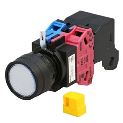 IDEC HW1LM1F11DCDCDW6 Illuminated Pushbutton 22mm Flush Momentary White 6VAC/DC 1NO+1NC