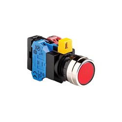 IDEC HW4L-M1F01QD-R24 Illuminated Pushbutton 22mm Flush Momentary Red 24VAC/DC 1NC