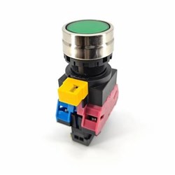 IDEC HW4L-M1F11-M4-R Illuminated Pushbutton Transformer 22mm Flush Momentary Red 240/6VAC/DC 1NO+1NC