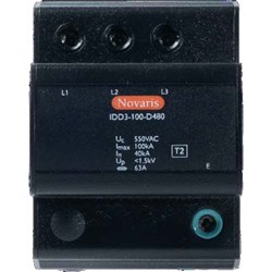 Novaris IDD3-100-D480 Surge Protection 12.5kA 3 PH 100kA 400VAC Shunt TS35 Aluminium IP20
