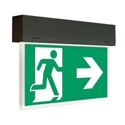 RP-Group KSH413WB-SW-ANZ Exit Sign Wireless-Basic Universal Mounting with 3-hour Battery and 24m Viewing Distance IP54 Black Polycarbonate Housing
