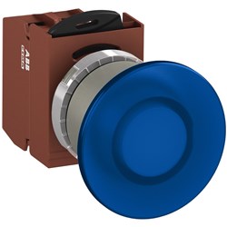 ABB MMMIL4OSL210 Illuminated Pushbutton Kit 40mm Mushroom Momentary Blue 24VAC/DC 1NO Screw LED Block