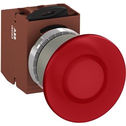 ABB MMMIR4ASL211 Illuminated Pushbutton Kit 40mm Mushroom Maintained Red 24VAC/DC 1NO+1NC Screw LED Block
