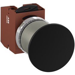ABB MMMNB4AS11 Non-Illuminated Pushbutton Kit 40mm Mushroom Maintained Black 1NO+1NC Screw