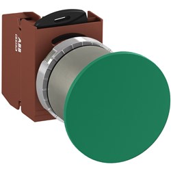 ABB MMMNG4OF10 Non-Illuminated Pushbutton Kit 40mm Mushroom Momentary Green 1NO Faston