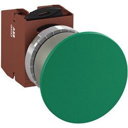 ABB MMMNG6OS11 Non-Illuminated Pushbutton Kit 60mm Mushroom Momentary Green 1NO+1NC Screw