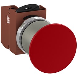 ABB MMMNR4OF01 Non-Illuminated Pushbutton Kit 40mm Mushroom Momentary Red 1NC Faston