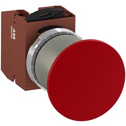 ABB MMMNR4OF02 Non-Illuminated Pushbutton Kit 40mm Mushroom Momentary Red 2NC Faston