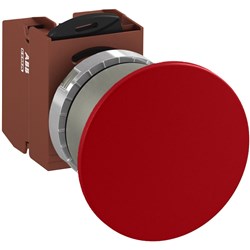 ABB MMMNR6OF02 Non-Illuminated Pushbutton Kit 60mm Mushroom Momentary Red 2NC Faston