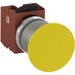 ABB MMMNY4AS02 Non-Illuminated Pushbutton Kit 40mm Mushroom Maintained Yellow 2NC Screw