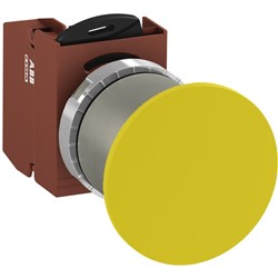 ABB MMMNY4OS10 Non-Illuminated Pushbutton Kit 40mm Mushroom Momentary Yellow 1NO Screw