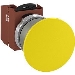 ABB MMMNY6OF10 Non-Illuminated Pushbutton Kit 60mm Mushroom Momentary Yellow 1NO Faston