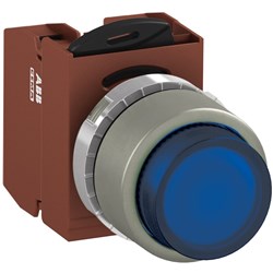 ABB MMPIELOSP202 Illuminated Pushbutton Kit 22mm Extended Momentary Blue 24VAC/DC 2NC Screw Power Supply