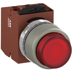 ABB MMPIEROSP411 Illuminated Pushbutton Kit 22mm Extended Momentary Red 230VAC/DC 1NO+1NC Screw Power Supply